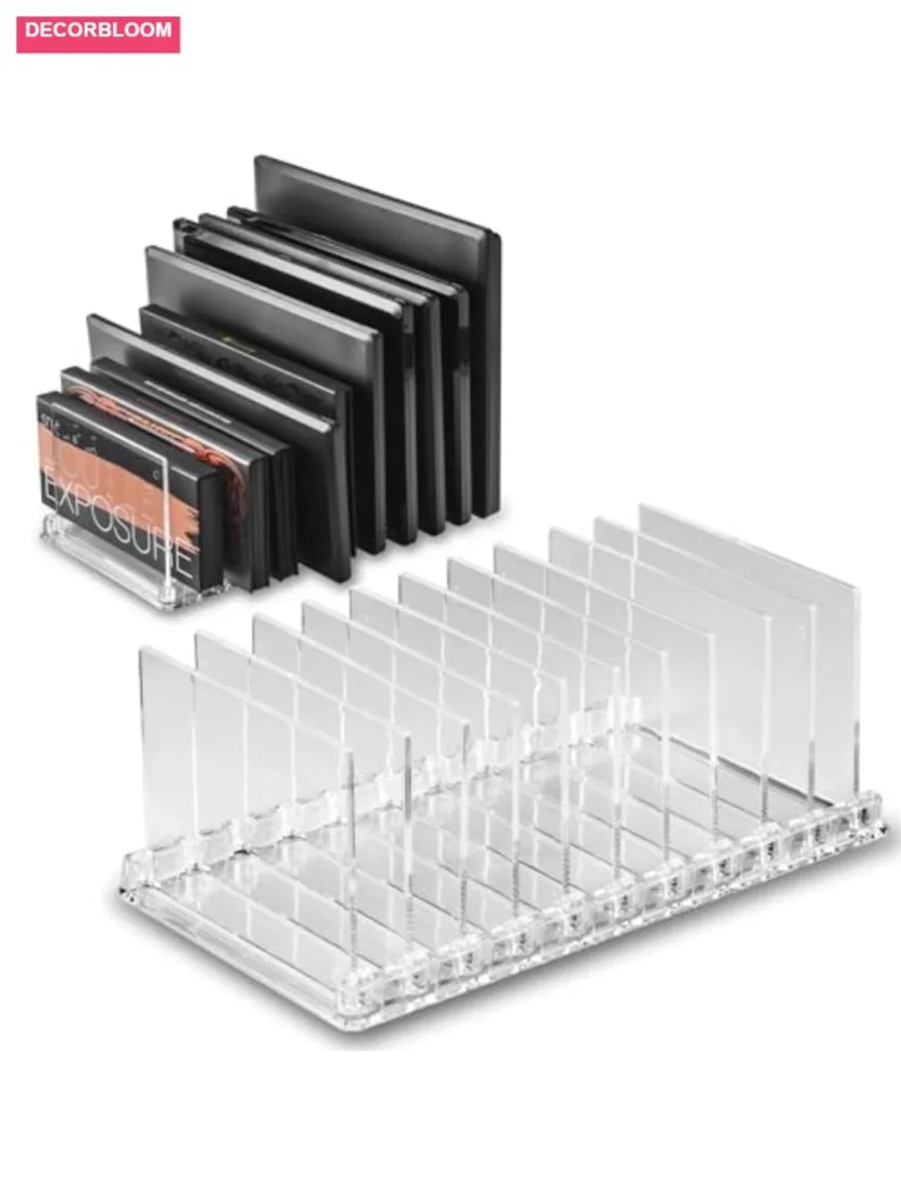 Acrylic Makeup Eyeshadow Palette Organizer With Removable Dividers Vanity